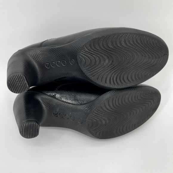 Ecco Sculptured 65 Ankle Boot Womens EU 38 US 7-7.5 Black Patent Leather Lace Up - Picture 7 of 9